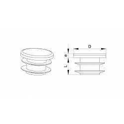 Round ribbed insert for tubes diam. 60 mm GREY plastic - Ajile 1