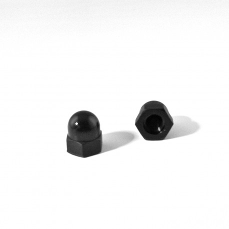 M5 DIN1587 : Plastic hex. M5 dome nut for 8 mm wrench - Black - Ajile