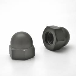M10 DIN1587 : Plastic hex. M10 dome nut for 17 mm wrench - Black - Ajile 1