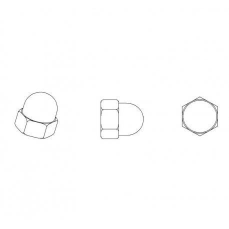 M12 : Écrou plastique noir borgne de protection diam. M12 clef de 19 mm