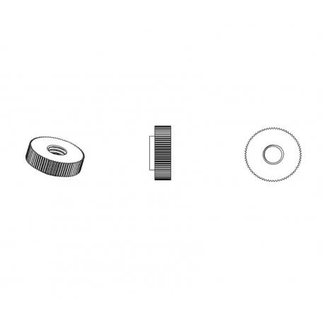 M6 DIN467 : Plastic knurled nut 16 mm exterior diameter - White