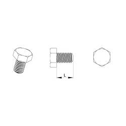 M2,5 x 20 DIN933 : Plastic hex. Bolt for 5 mm wrench: diam. M2,5 length 20 mm