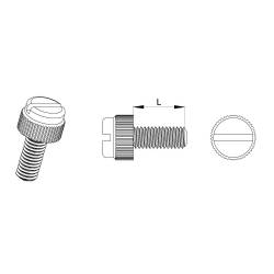 M4 x 25 : Knurled plastic slotted screw: diam. M4 length 25 mm - Ajile 2