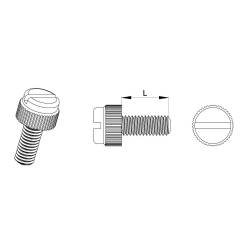 M5 x 12 : Knurled plastic slotted screw: diam. M5 length 12 mm - Ajile 2