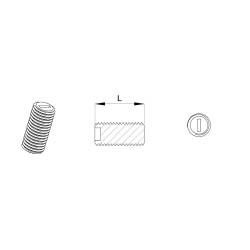 M4 x 8 mm Gewindestift mit Teilschlitz: diam. M4 Länge 8 mm - DIN551 - Ajile 2