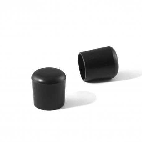 Embout enveloppant rond diam. 16 mm en plastique noir