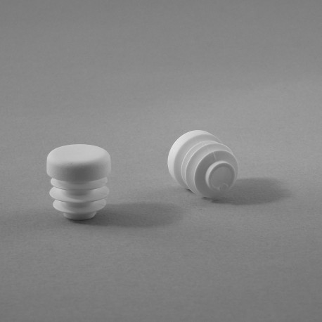 Round ribbed insert for tubes diam. 16 mm WHITE plastic