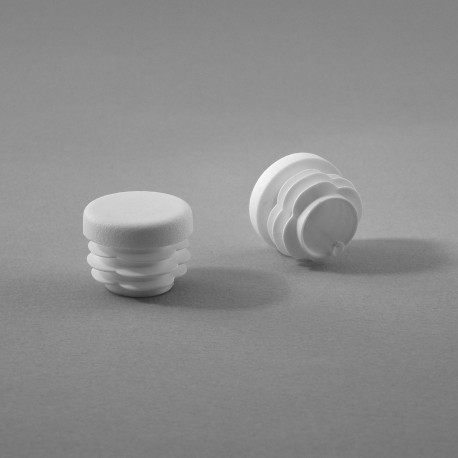 Round ribbed insert for tubes diam. 22 mm WHITE plastic