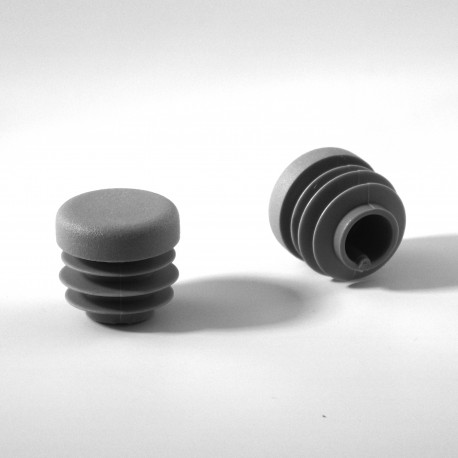 Round ribbed insert for tubes diam. 18 mm GREY plastic