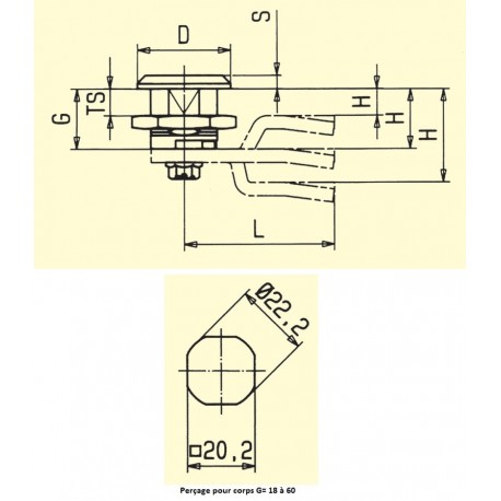 Verrou à came plate carré 7 mm PA noir