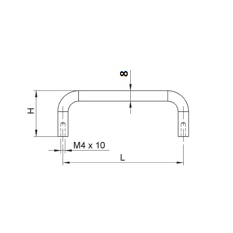 Poignée fil 100 x 28 mm chromée