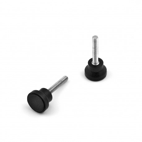 Pied réglable fileté embase caoutchouc diam. 19 mm M5 x 30 mm