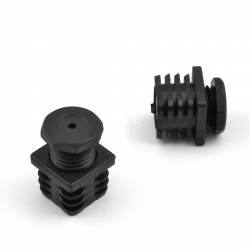 30 x 30 mm One-piece adjustable foot for square tube BLACK - Ajile 2