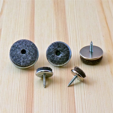 24 mm diameter screw-on Felt Glide - GREY