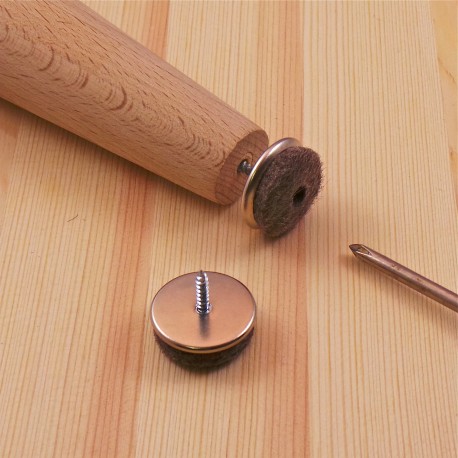 30 mm diam. Schraubengleiter mit Filzgleitfläche - GRAU