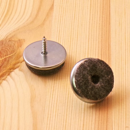 30 mm diam. Schraubengleiter mit Filzgleitfläche - GRAU