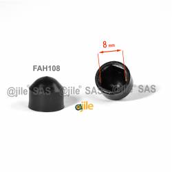 M5 diam. - 8 mm key  nut-bolt domed cap for protection, safety - BLACK - Ajile 2