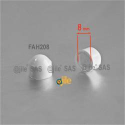 M5 diam. - 8 mm key  nut-bolt domed cap for protection, safety - WHITE - Ajile 2