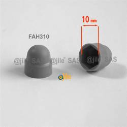 Tappo chiave 10 mm a cupola M6 di protezione per dadi e bulloni esagonali - GRIGIO - Ajile 2