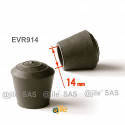 14 mm Diam. Gummi Kappen für Rundrohr 14 mm Aussendiameter - SCHWARZ - Ajile 2