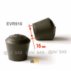 16 mm Diam. Gummi Kappen für Rundrohr 16 mm Aussendiameter - SCHWARZ - Ajile 1