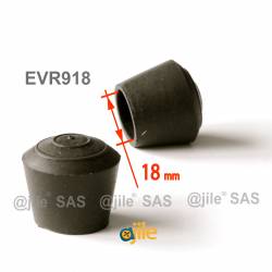 18 mm Diam. Gummi Kappen für Rundrohr 18 mm Aussendiameter - SCHWARZ - Ajile 2