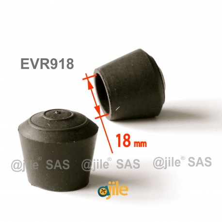 Round rubber ferrule diam. 18 mm BLACK floor protector - Ajile