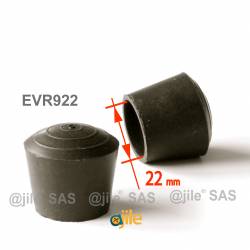 22 mm Diam. Gummi Kappen für Rundrohr 22 mm Aussendiameter - SCHWARZ - Ajile 2