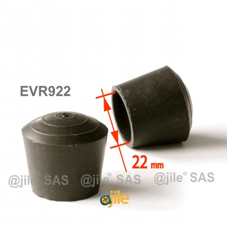 22 mm Diam. Gummi Kappen für Rundrohr 22 mm Aussendiameter - SCHWARZ - Ajile