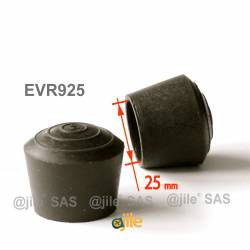 25 mm Diam. Gummi Kappen für Rundrohr 25 mm Aussendiameter - SCHWARZ - Ajile 1