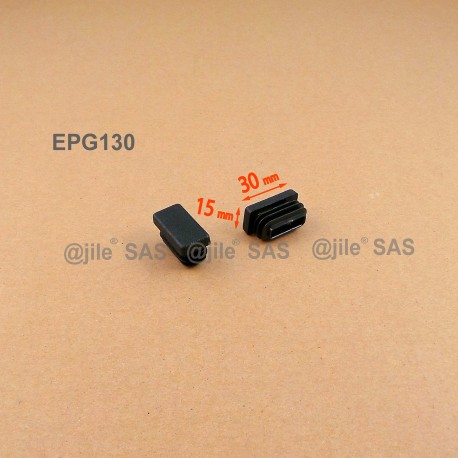 Rectangular insert for tube 30 x 15 mm BLACK plastic - Ajile Rectangular insert for tube 30 x 15 mm BLACK plastic - Ajile