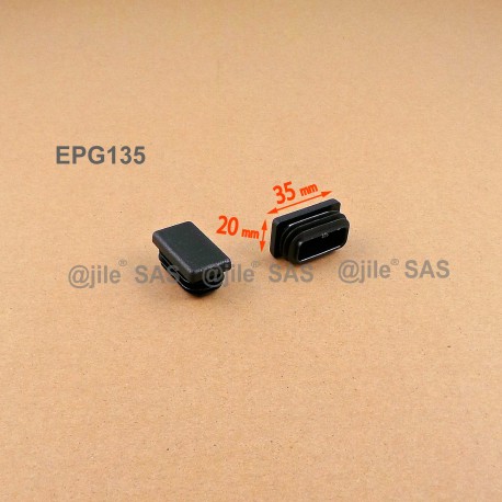 Rectangular insert for tube 35 x 20 mm BLACK plastic - Ajile Rectangular insert for tube 35 x 20 mm BLACK plastic - Ajile
