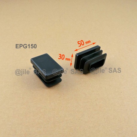 Rectangular insert for tube 50 x 30 mm BLACK plastic - Ajile Rectangular insert for tube 50 x 30 mm BLACK plastic - Ajile