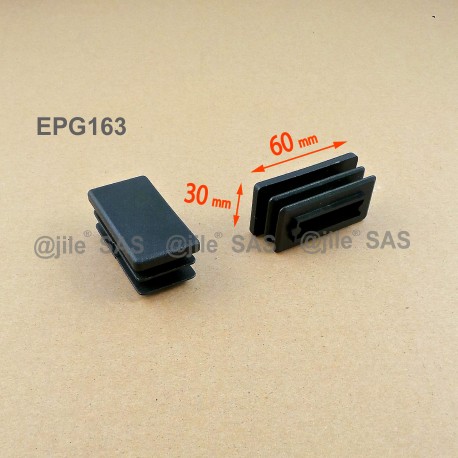 Rectangular insert for tube 60 x 30 mm BLACK plastic - Ajile Rectangular insert for tube 60 x 30 mm BLACK plastic - Ajile