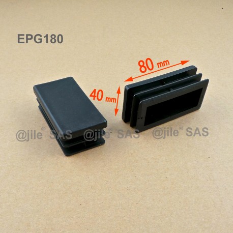 Rectangular insert for tube 80 x 40 mm BLACK plastic - Ajile Rectangular insert for tube 80 x 40 mm BLACK plastic - Ajile