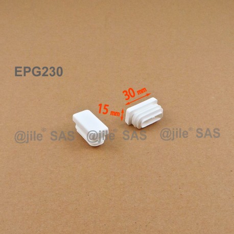Rectangular insert for tube 30 x 15 mm WHITE plastic - Ajile Rectangular insert for tube 30 x 15 mm WHITE plastic - Ajile