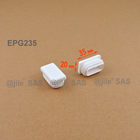 Rectangular insert for tube 35 x 20 mm WHITE plastic - Ajile Rectangular insert for tube 35 x 20 mm WHITE plastic - Ajile