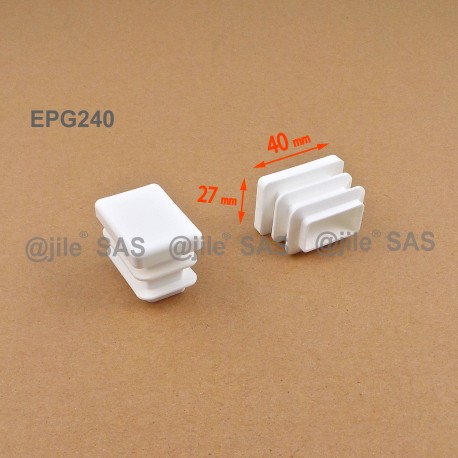 Rectangular insert for tube 40 x 27 mm WHITE plastic - Ajile Rectangular insert for tube 40 x 27 mm WHITE plastic - Ajile