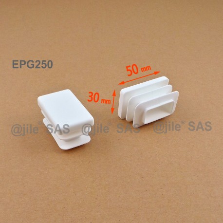 Rectangular insert for tube 50 x 30 mm WHITE plastic - Ajile Rectangular insert for tube 50 x 30 mm WHITE plastic - Ajile