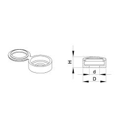 Diam. 3 - 4 mm screw hinged snap cover cap - WHITE - Ajile 1