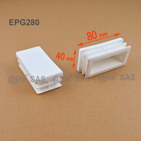Rectangular insert for tube 80 x 40 mm WHITE plastic - Ajile Rectangular insert for tube 80 x 40 mm WHITE plastic - Ajile