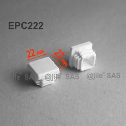 22 x 22 mm Lamellen-Stopfen für Vierkantröhre mit 22 x 22 mm Aussenmass  - WEISS - Ajile 2