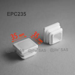 Square ribbed insert for tubes 35 x 35 mm WHITE plastic - Ajile 2