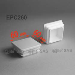 Square ribbed insert for tubes 60 x 60 mm WHITE plastic - Ajile 2