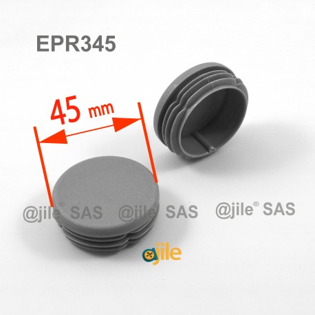 Round ribbed insert for tubes diam. 45 mm GREY plastic - Ajile