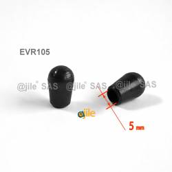 Round ferrule diam. 5 mm BLACK plastic floor protector - Ajile 2