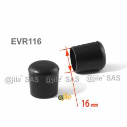 Round ferrule diam. 16 mm BLACK plastic floor protector - Ajile 1