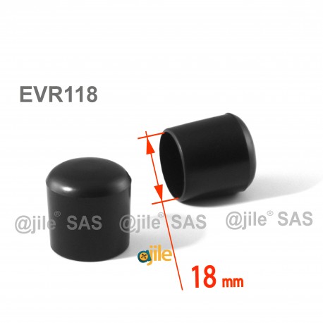 Round ferrule diam. 18 mm BLACK plastic floor protector - Ajile
