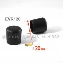 Round ferrule diam. 20 mm BLACK plastic floor protector - Ajile 3
