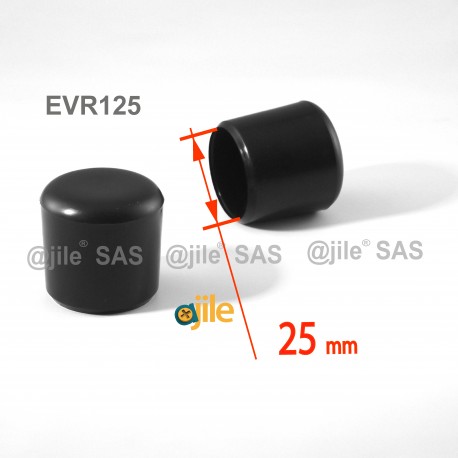 Round ferrule diam. 25 mm BLACK plastic floor protector - Ajile